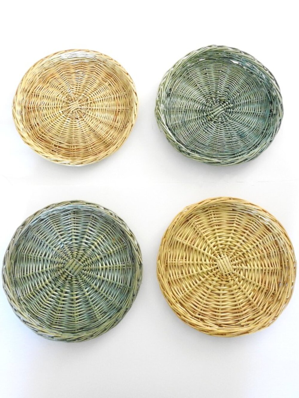 9" Colored Wicker Plate Chargers Holders Set of 4